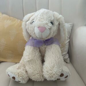 Caltoy Lovey Security Plush Bunny Rabbit Cream White Brown Pink Sheer Bow purple